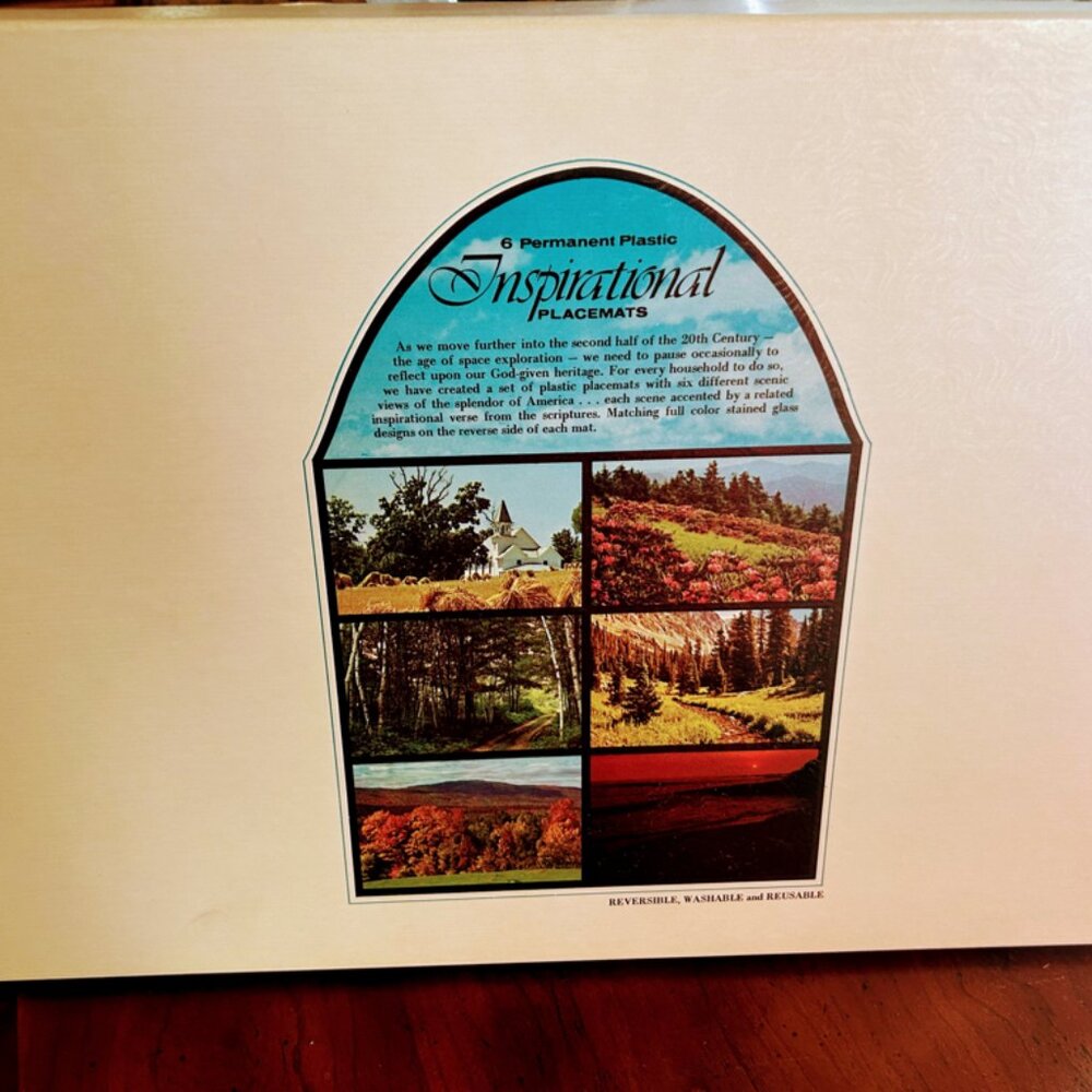 Vintage 1970s Inspirational Placemats set of 6